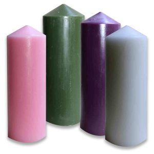 Pillar candles with pointed tops
