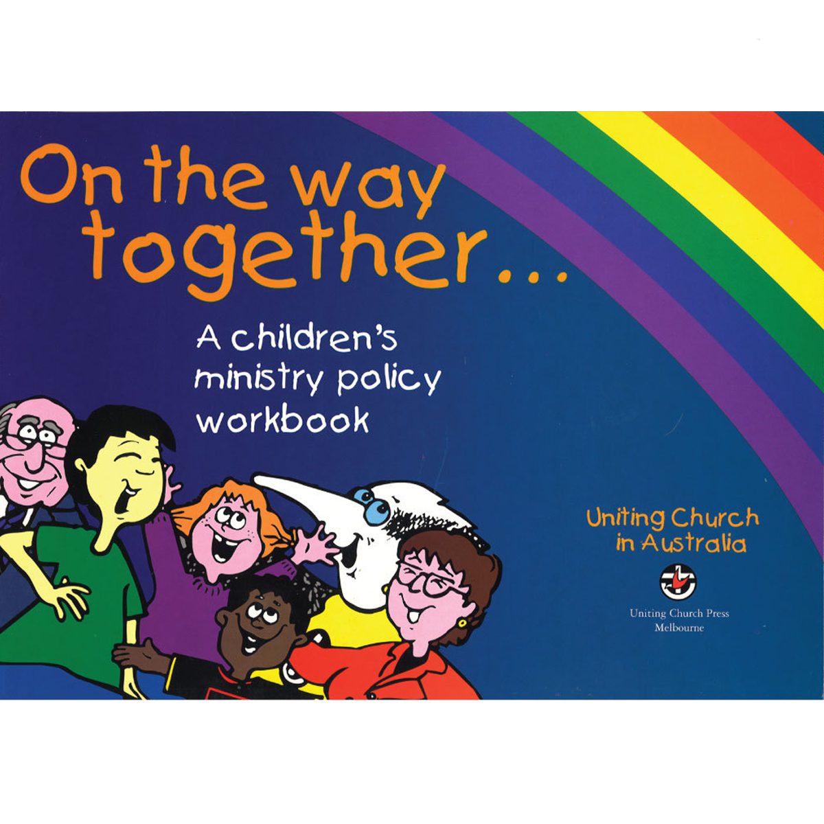 On the Way Together workbook cover with cartoon people beneath a rainbow